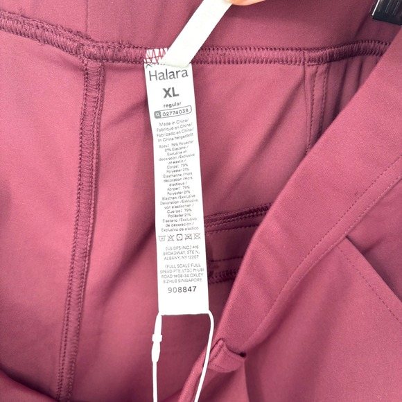 NWT Halara Flex High Waisted Work Flare Sz XL Regular‎ Fit Pleated Burgundy - Picture 4 of 13